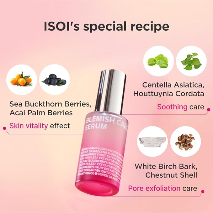 ISOI Blemish Care Up Serum Gift Set, Korean Skin Care for Hydration & Radiance – Full Size or 5-Step Travel Kit Options (5-Step Special Kit (1.77 fl.oz))-Velvo Beauty
