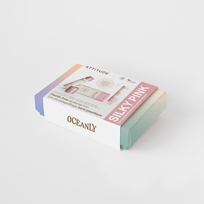 ATTITUDE Silky Pink Makeup Box Set, EWG Verified, Titanium Dioxide-Free, Plastic-free, Plant and Mineral-Based Ingredients, Vegan and Cruelty-free Beauty Products, Set of 3 Makeup Sticks-Velvo Beauty