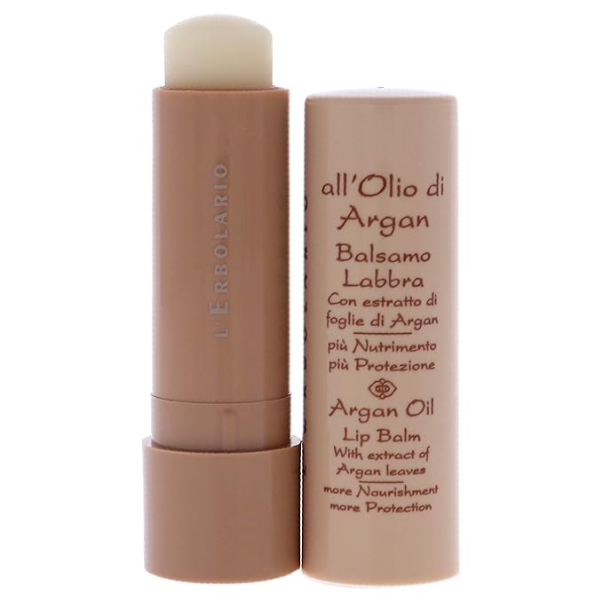 L'Erbolario Argan Oil Lip Balm - For Lips That Are Always Soft And Protected - Nourishing And Compacting Properties - Contains Extract Of Argan Leaves - Natural Origin Ingredients - 0.15 Oz-Velvo Beauty
