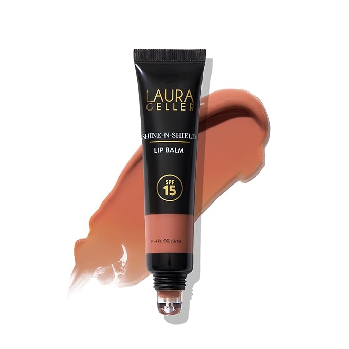 LAURA GELLER NEW YORK Shine-n-Shield Lip Balm SPF 15, Golden Hour - Nourishes, Hydrates & Protects Lips-Velvo Beauty