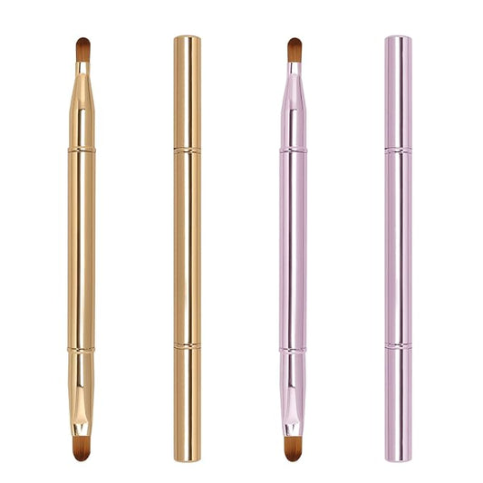 Unaone 2 Pack Lip Brush for Lipstick, Dual-Ended Lip Makeup Brush with Lid, Lipstick Brush for Lip Gloss-Velvo Beauty