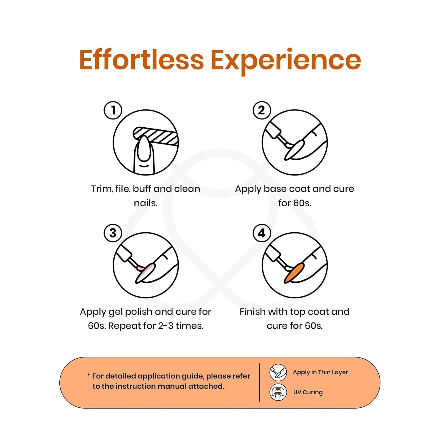 Beetles Burnt Orange Gel Nail Polish, 15Ml Light Persimmon Polish Orange Nail Polish Gel Tropical Soak Off Uv Led Nail Lamp Manicure Salon Diy at home Gift for Women-Velvo Beauty