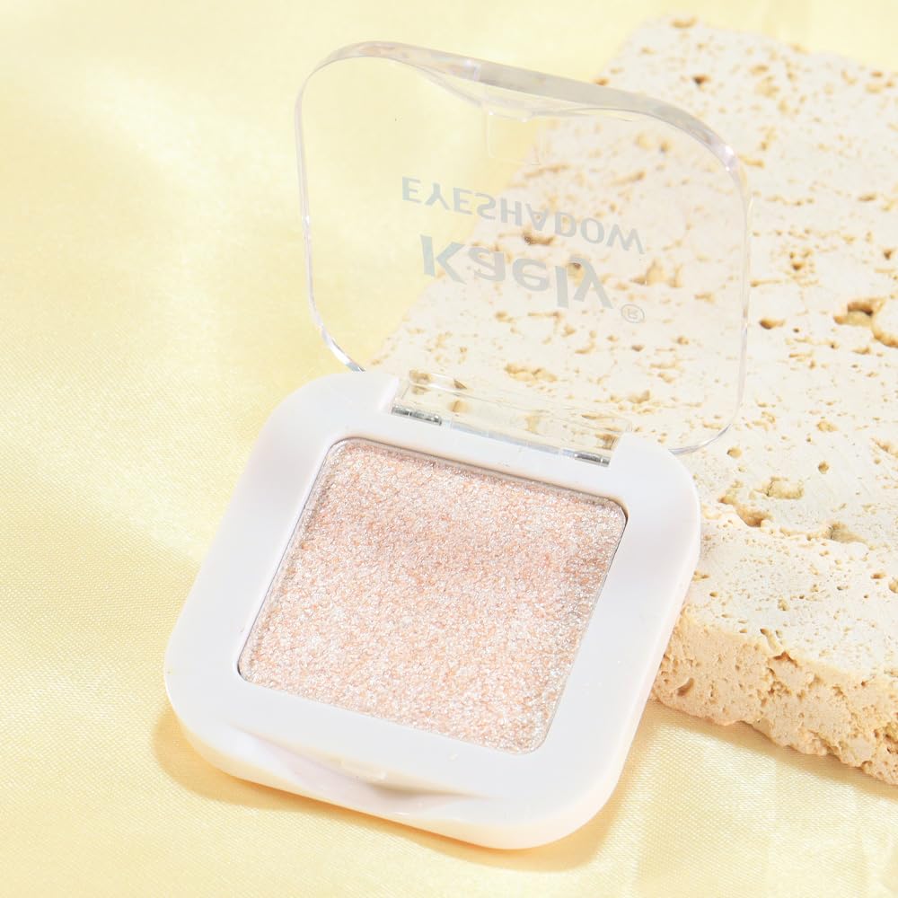 Glittler Single Eye Shadow Palette Makeup, Sheer White Sparkle Shimmer Monochrome Eyeshadow For Old Women, Pigmented Waterproof Sombras Para Ojos, Vegan, Talc, Paraben & Cruelty Free, 02-Velvo Beauty