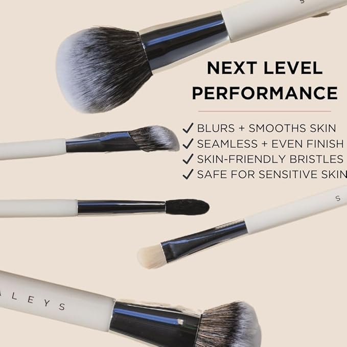 HALEYS Concealer Brush VEGAN+CRUELTY-FREE, Sustainable Wood, Vegan Bristles for Airbrushed Finish, For Creams,Liquids, Powder, Streak-free, Perfect Blending, Buffs, Smooths with Control, Special shape-Velvo Beauty