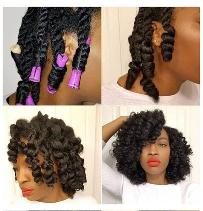 YOROSTAR 20pcs Purple Plastic Perm Rods Set for Natural Hair Cold Wave Rods Hair Rollers for Long Short Women's Hair DIY Hairdressing Tools-Velvo Beauty