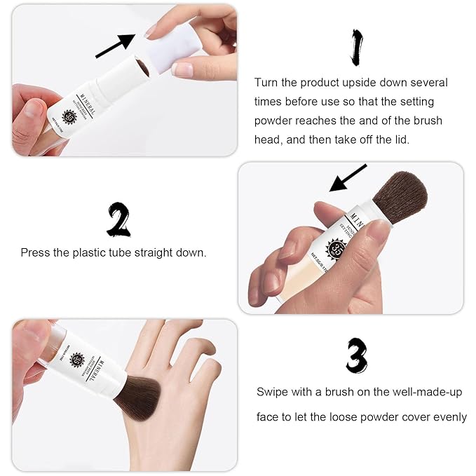 Mineral Sunscreen Setting Powder, SPF 35 Translucent Loose Powder, Mineral Brush Powder, Oil Control Natural Matte Finish, Lasting Lightweight Breathable for All Skin (#02 Fair)-Velvo Beauty