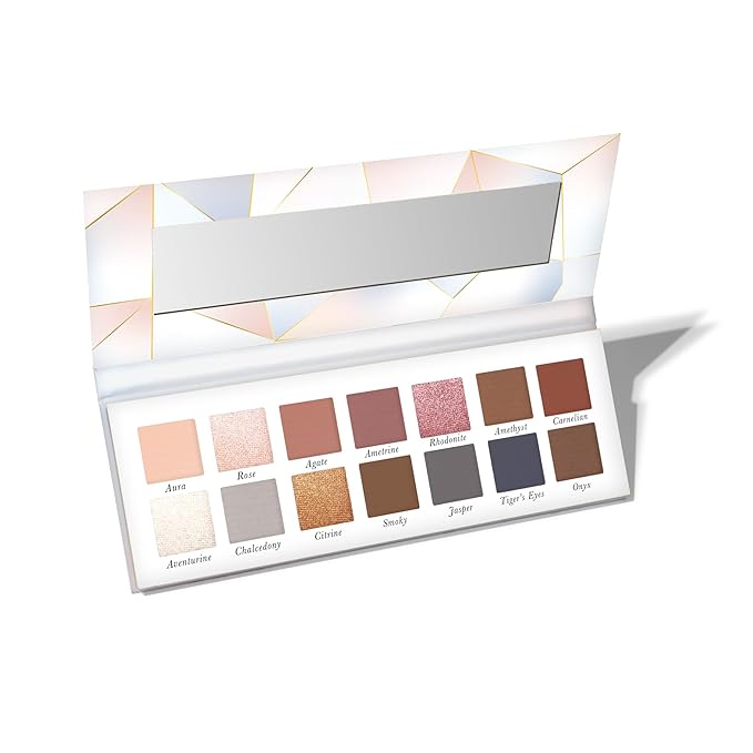 LAURA GELLER NEW YORK Seasonless Staples Quartz Crystals 14 Pressed Multi-Finish Shimmer and Matte Eyeshadow Palette-Velvo Beauty