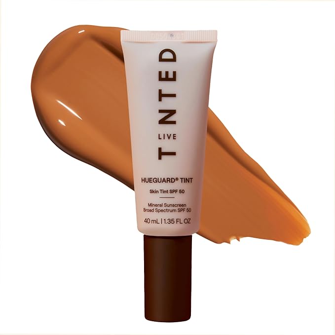 Live Tinted Hueguard Skin Tint SPF 50 - Tinted Mineral Sunscreen with Light-Medium Buildable Coverage With a Hydrating and Radiant Finish - Water and Sweat Resistant, 1.35 fl oz - Shade 05-Velvo Beauty