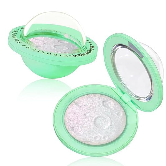 Highlighter Palette, Chameleon Face Shimmer Blush Makeup, Multichrome Glitter Holographic Iridescent Purple Sparkle, Rainbow Color Shifting Eyeshadow Cheek Contour Highlight Creamy Powder Pallet-Velvo Beauty