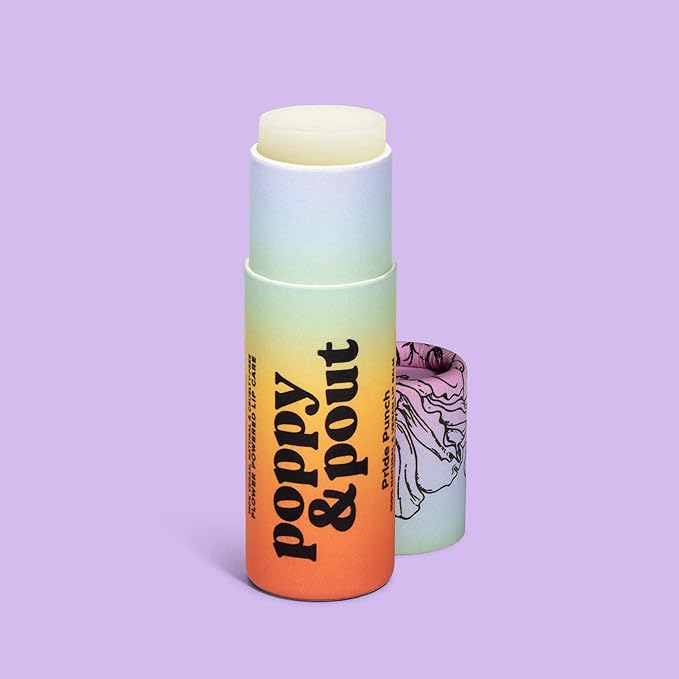 Poppy & Pout Pride Punch Jumbo Lip Balm | All Natural Lip Balms & Moisturizers | Hydrates with Beeswax, Vitamin E, Organic Coconut Oil | Cruelty-Free | Lip Balm in Recyclable Cardboard Tube-Velvo Beauty
