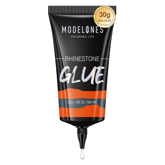 Modelones 4-in-1 Rhinestone Glue - Super Strong for Press On Nails, Gems, Charms & Rhinestones, No Wipe Nail Art Glue, 30g Cured Needed-Velvo Beauty