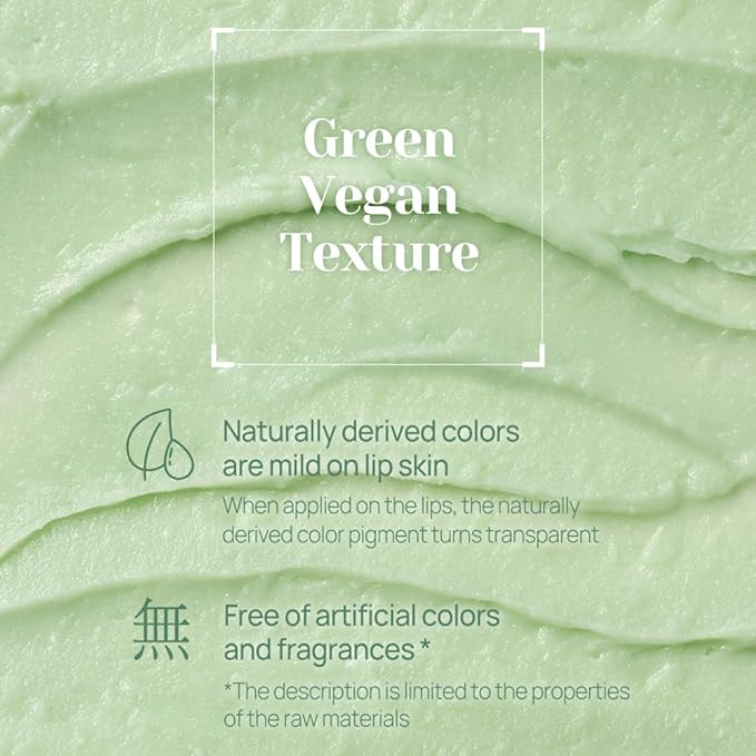 YNM Fresh Green Lip Balm 4g, Certified Vegan, Non-Sticky Sleep Lip Mask, k-beauty, Made in Korea, Irrtation index of 0.000, Super centella complex, Centella asiatica extract-Velvo Beauty