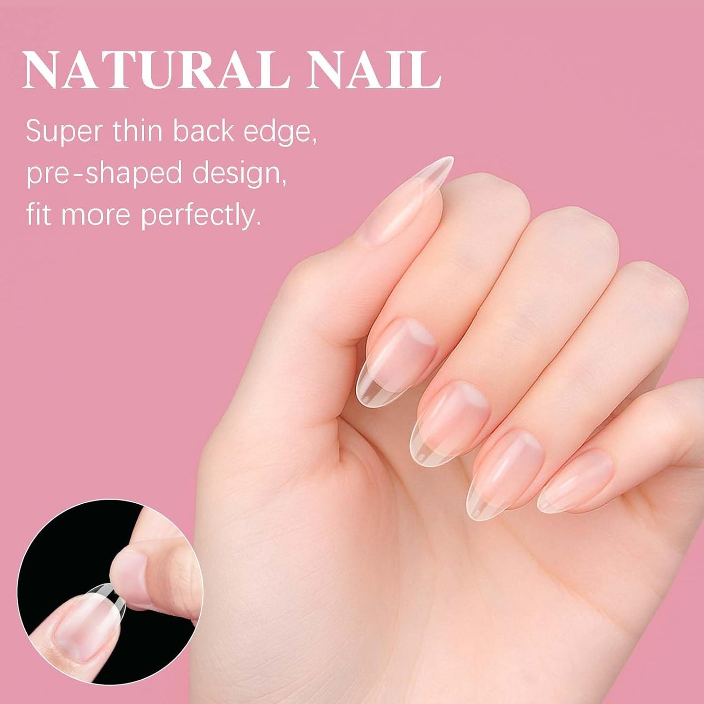 Short Almond Nail Tips, SSWSBYKE 300pcs 15 Sizes Gel Acrylic Nail Tips for Full Cover Pre-Shaped Fake Nails Tips Half Matte Press On Nails for Extension Home DIY Salon-Velvo Beauty