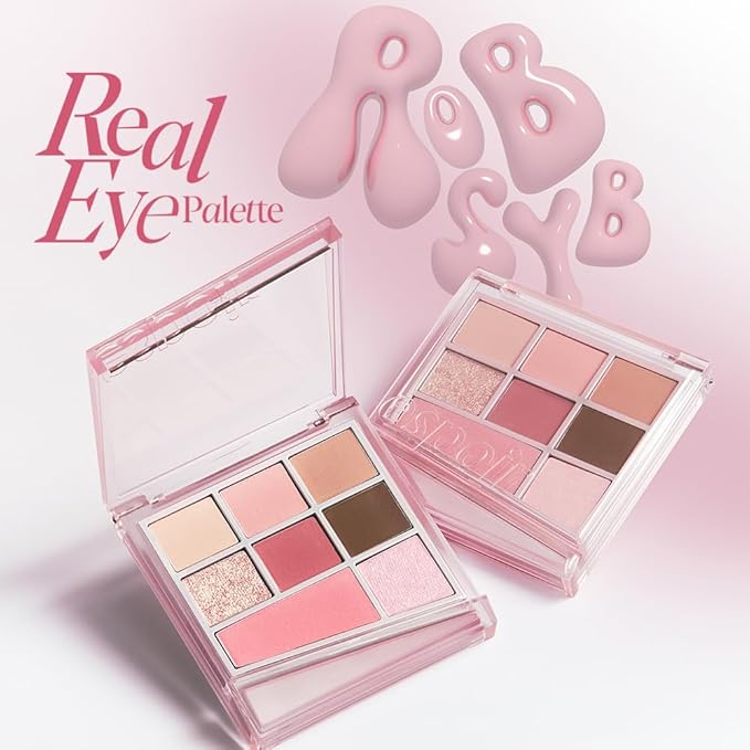 Espoir Real Eye Palette All New #3 Rosy BB 0.2 oz | Multi-Use Long-Lasting Blendable 8 Colors Natural Glitter Soft veil matte Makeup Eyeshadow Palette for Various Makeup Looks | Korean Makeup-Velvo Beauty
