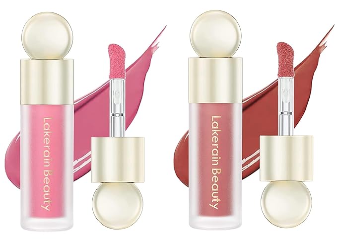 2 Colors Liquid Blush,Soft Cream Face Blush, Dewy Cheek Tint, Long Lasting Natural Matte Finish Looking,Moisturizing Lightweight Blendable Feel (02-HAPPY / 04 - LOVE)-Velvo Beauty