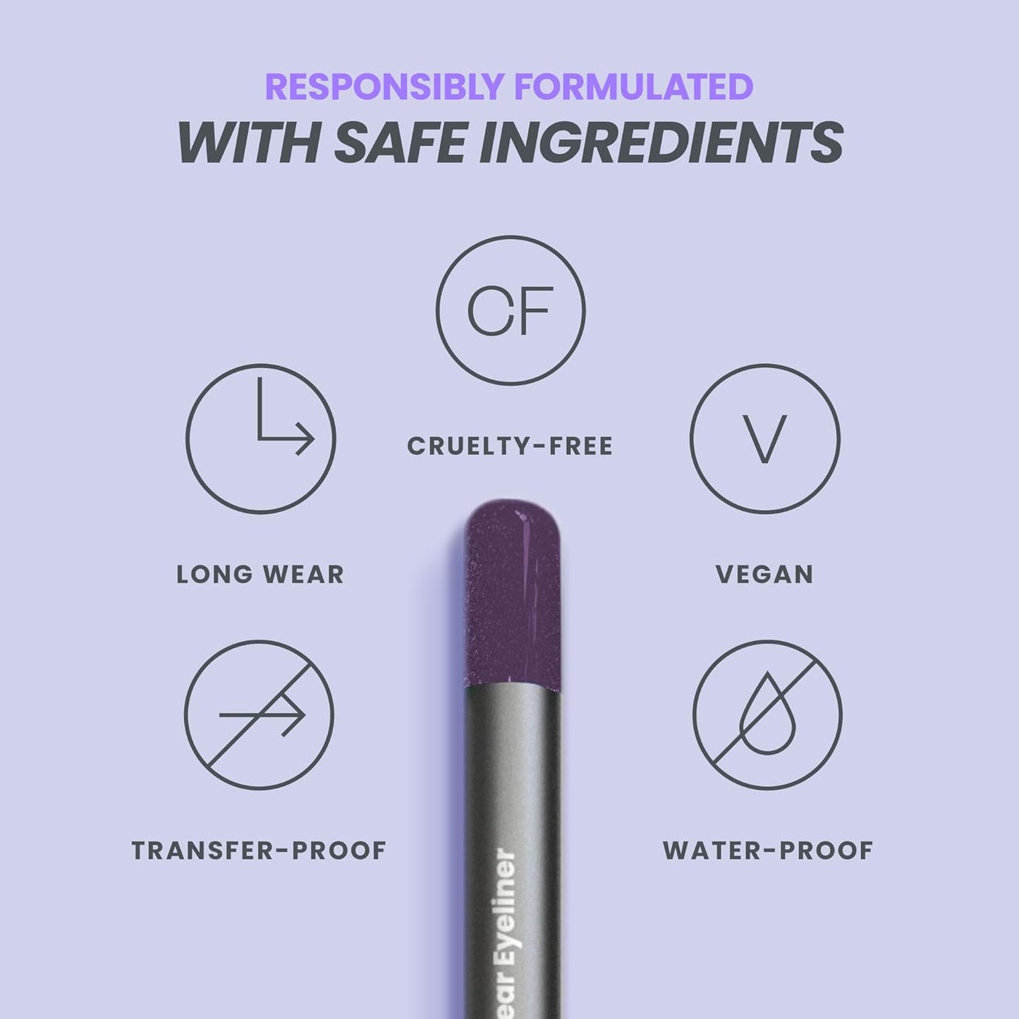 Wonderskin Eyeliner Pencil, 1440 Longwear Deep Purple Eyeliner Pencil - Waterproof, Sharpenable & Smudge Proof-Velvo Beauty