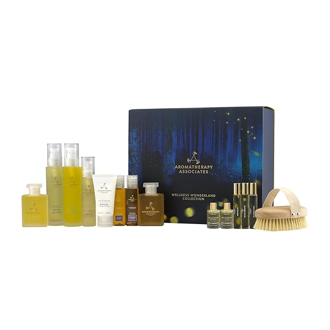 Aromatherapy Associates Wellness Wonderland, Luxurious Gift Collection of Bath and Shower Oils, Mists, Roller Balls and Gels. Made with Premium Essential Oils for Relaxation (14-Piece Set)-Velvo Beauty