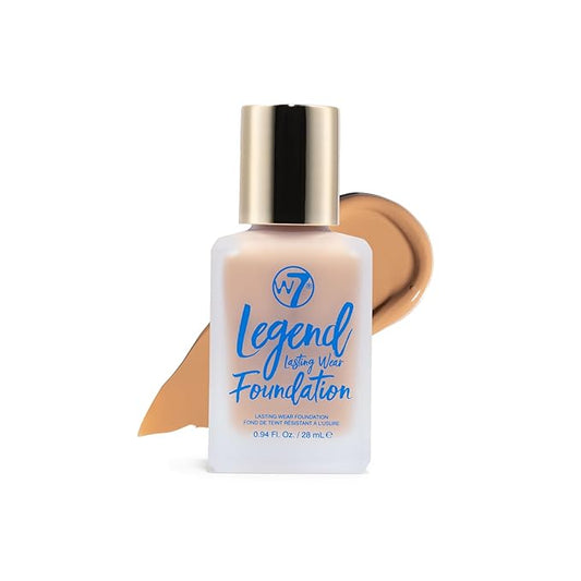 W7 Legend Foundation - Creamy Liquid Foundation for Poreless, Semi-Matte Medium Coverage - 28ml (Warm Honey)-Velvo Beauty