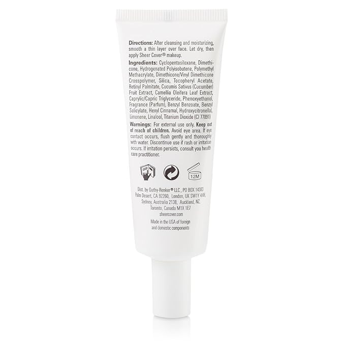 Sheer Cover – Base Perfector Primer – Helps Fill Fine Lines and Wrinkles for Makeup Application – 1.25 Ounce-Velvo Beauty