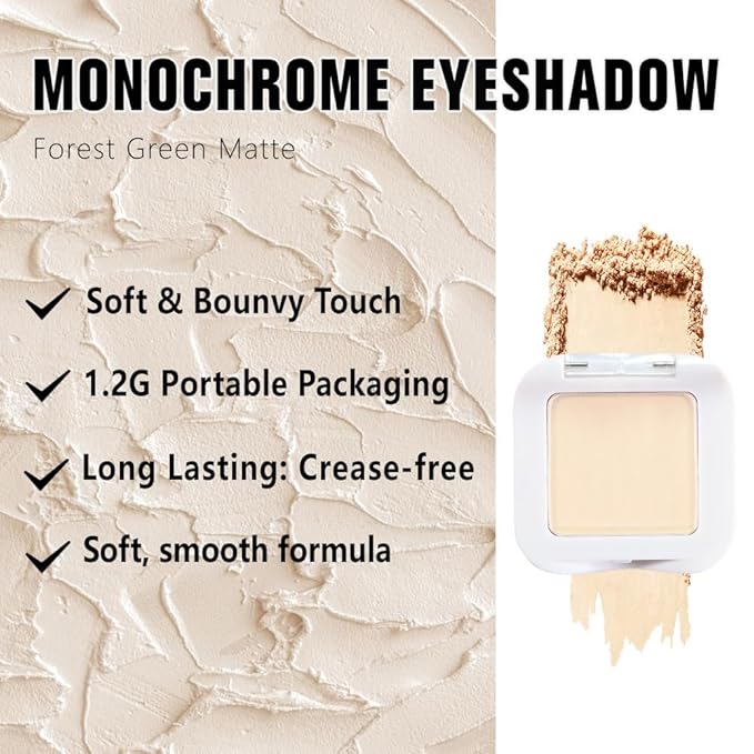 evpct Matte Nude Beige Mini Single Eyeshadow Palette, French Anilla Nude Natural Cream Matte Eye Shadow Palette Makeup Singles for Older Women Eyes, High Pigment Long Lasting Monochrome Eyeshadow-Velvo Beauty