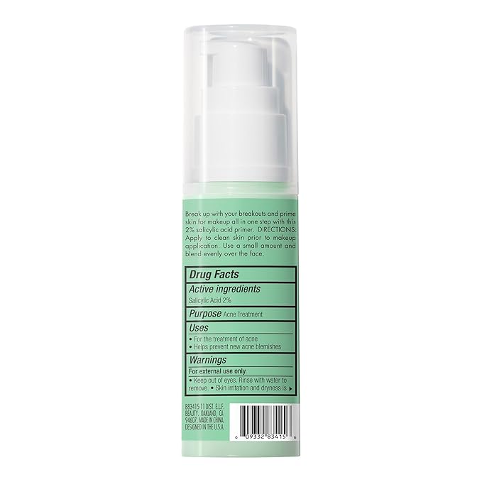 e.l.f. Blemish Control Face Primer, Soothing & Hydrating Makeup Primer For Fighting Blemishes, Grips Makeup To Last, Vegan & Cruelty-free, Large-Velvo Beauty