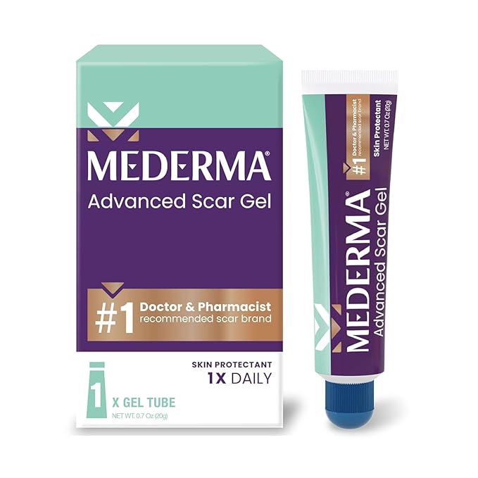 Mederma Stretch Marks Therapy, Helps Prevent and Treat Stretch Marks & Advanced Scar Gel, Treats Old and New Scars, Reduces the Appearance of Scars from Acne, Stitches, Burns and More, 0.70oz (20g)-Velvo Beauty