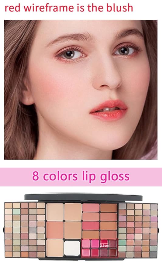 Professional Multi-in-one Makeup Gift Kit for Women - 90 eyeshadow Palette,8 Lipstick Set Lips,8 blush,5 concealer,4 brushes With Mirror,for girls, beginners and professionals Gift Kit-Velvo Beauty