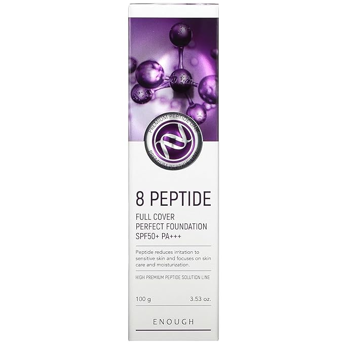 Enough 8 Peptide, Full Cover Perfect Foundation, SPF 50+ PA+++, #21, 3.53 oz (100 g)-Velvo Beauty