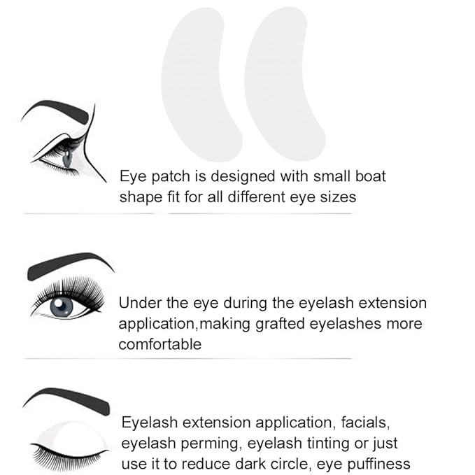 Eyelash Extension Eye Pad, 100 Pairs Under Eye Pads, Lint Free DIY False Lash Extension Beauty Makeup Hydrogel Gel Eye Patches with Transparent Cosmetic Bag-Velvo Beauty