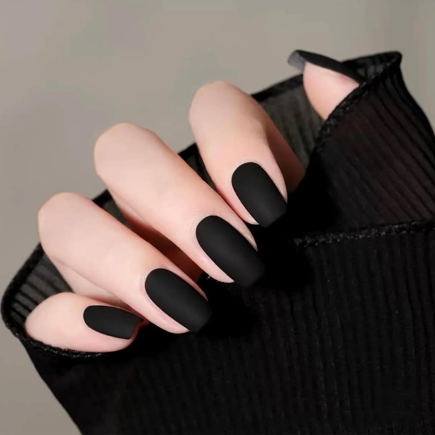 NovaCharm 12ml Black Matte Nail Polish, Quick Dry Nail Lacquer for Nail Art Varnish, Mist Effect Matte Finish Velvet Nail Polish, Silky Velvet Fingernail Polish For Women Girls Manicure DIY at Home-Velvo Beauty
