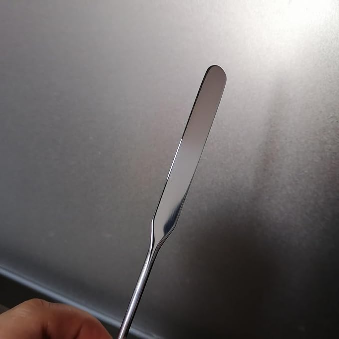 5 Pieces Stainless Steel Makeup Spatula Foundation Mixing Tool Eye Cream Spoon Foundation Spatula Cosmetic Skincare Spatula Nail Art Makeup Stirring Rod for Home Beauty Salon, Silver-Velvo Beauty