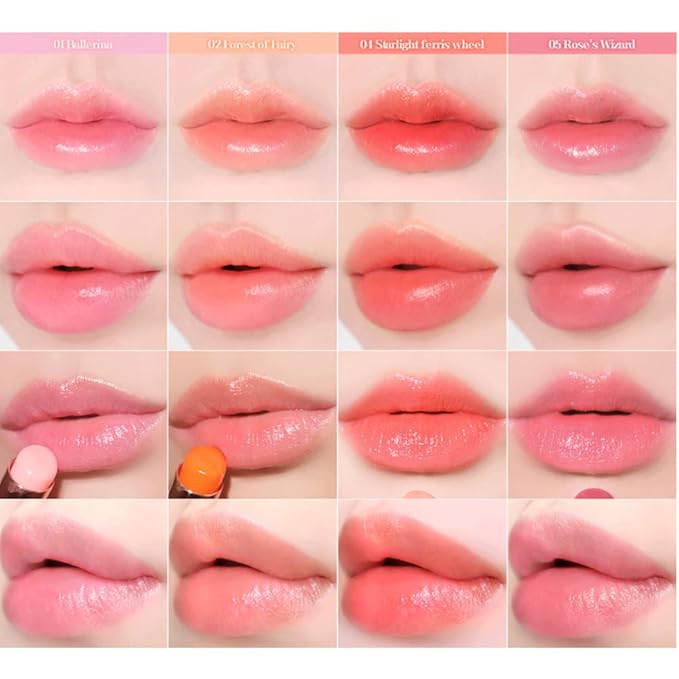 Sparkle Cute Changes Color Lip Balm｜ Colored Lip Cream Lip Gloss, Glitter Lip Care Lip Pack Birthday Gift Glitter Gift Sequin Shiny Spangle Lipbalm (#05 Rose Red)-Velvo Beauty