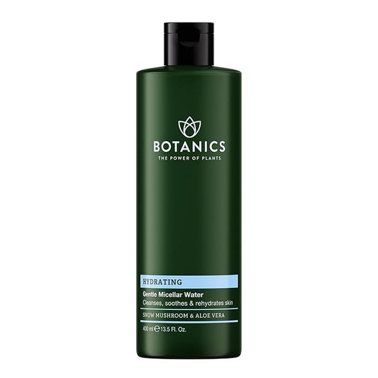 Botanics Micellar Water Makeup Remover - Hydrating & Gentle Cleansing Water - Enriched with Snow Mushroom & Aloe Vera - Vegan & Cruelty-Free Eye Makeup Remover Liquid (13.5 Fl Oz)-Velvo Beauty