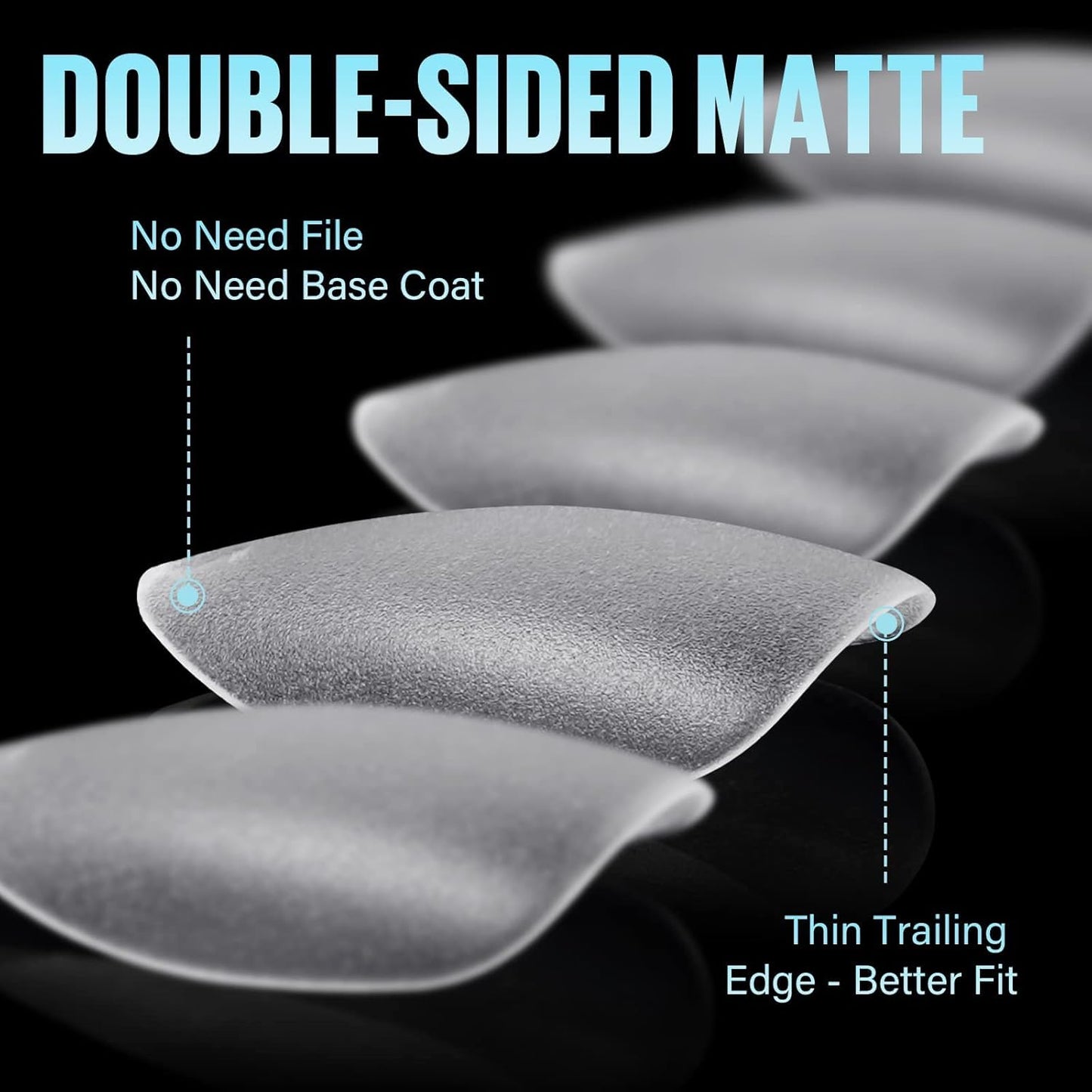 TOMICCA Short Almond Nail Tips, Acrylic Soft Full Coverage Fake Nailsfor Extension Manicure, Double-sided Matte Press on Nail Tips for Home DIY Art Women Girls-Velvo Beauty