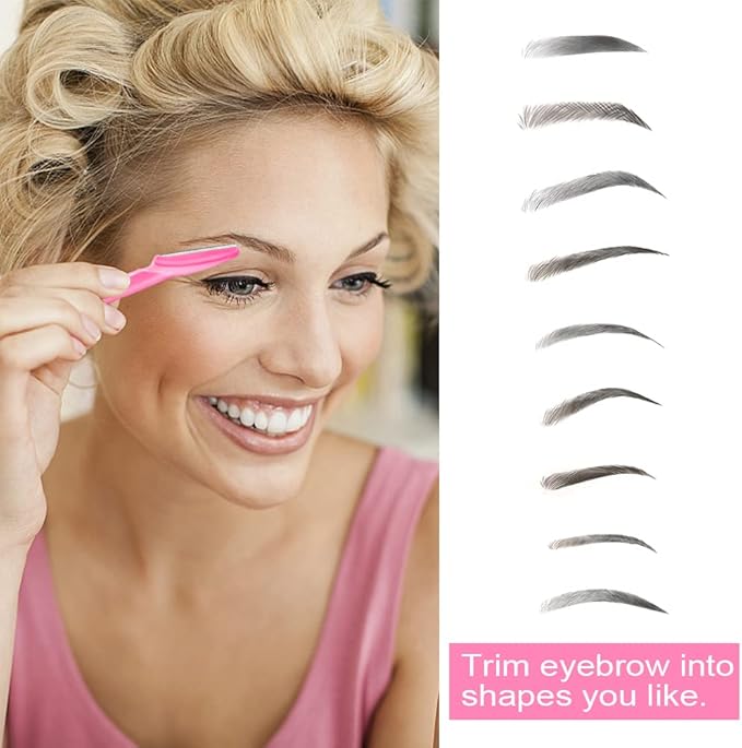 12 Pcs Eyebrow Razor, Multipurpose Exfoliating Dermaplaning Tool for Face, Facial and Eyebrow Shaper with Precision Cover for Women Men Use