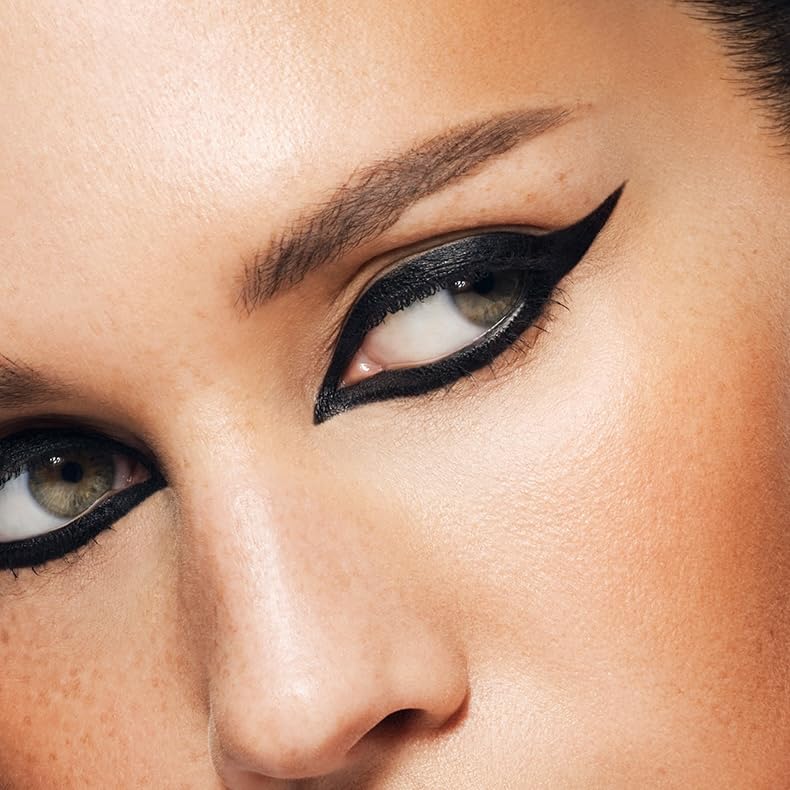 MAKE Beauty Smudge-Proof Felt Tip for Precise Application of Lines, Wings, and Graphics. Long Lasting Eye Liner, Liquid Line Waterproof Felt Tip Eyeliner - Onyx-Velvo Beauty