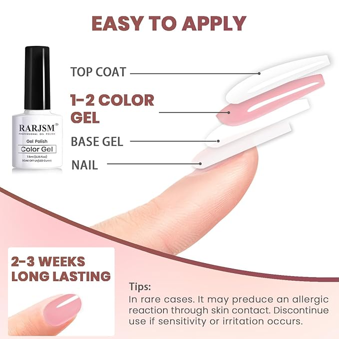 RARJSM Nude Gel Nail Polish Set 6 Colors with Metallic Silver Chrome Gel Liner Sheer Jelly Gray Pale Rose Apricot Pink GelPolish Transparent French Manicure Neutral GelVarnish LED UV Curing Requires-Velvo Beauty