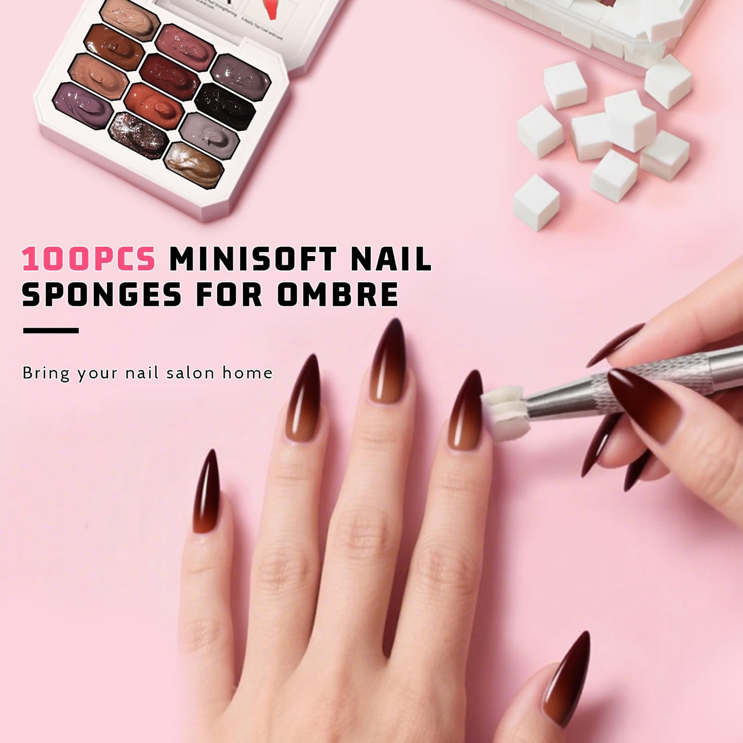 Sponge Pat Paint Nail Gel, Ombre Nails Gradient Gel Nail Blush Blooming Aura Nails Drawing Stripper Floral Painting DIY Nail Art, No Wipe, UV/LED Curing (12 Colors J)-Velvo Beauty