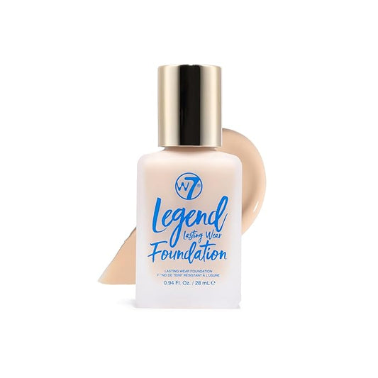 W7 Legend Foundation - Creamy Liquid Foundation for Poreless, Semi-Matte Medium Coverage - 28ml (Sand Beige)-Velvo Beauty