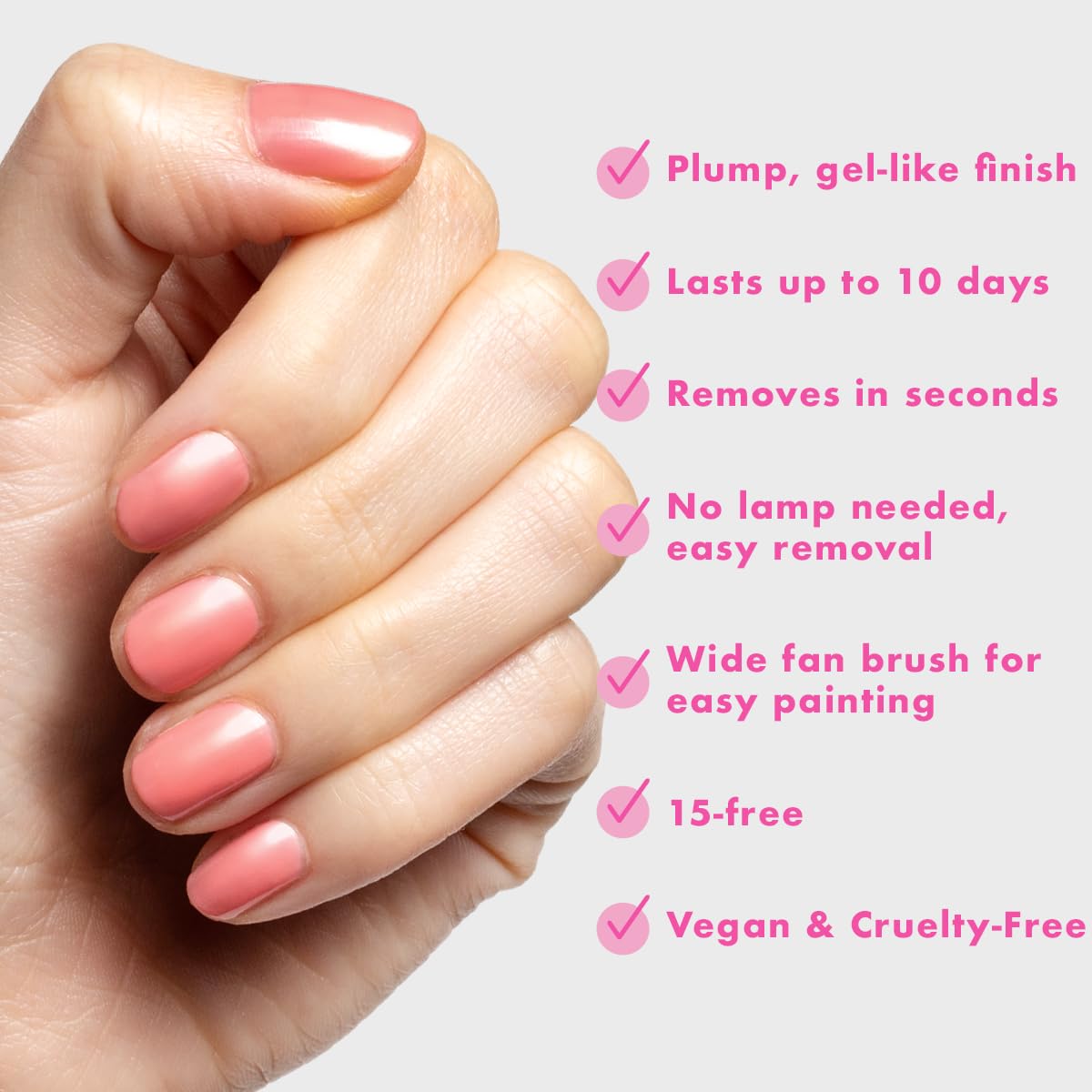 Olive & June Long Lasting Nail Polish | Plump, Gel-Like Finish No Lamp Needed, Lasts up to 10 days | Salon-Quality at Home | 15-Free, Vegan & Cruelty-Free Chip-Resistant | Papaya Gloss, Coral-Velvo Beauty