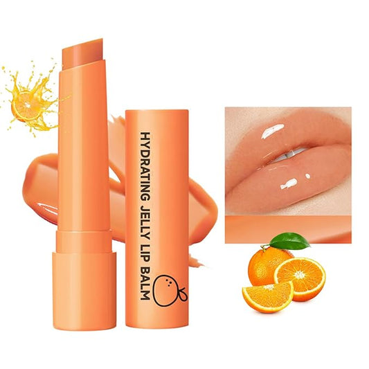 Hydrating Jelly Lipstick,Instantly Hydrating Lip Tint Tinted Moisturizing Lip Balm For Dry Lip,Conditioning & Nourishing Lip Care Moisturizer Fruit Lip Oil Non-sticky Lip Gloss(Tangerine)-Velvo Beauty