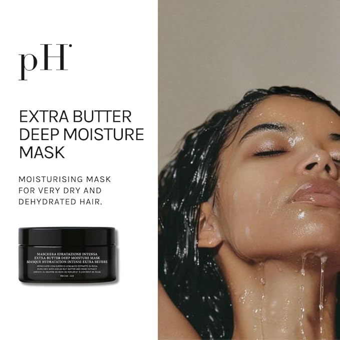pH PURE HAIR Extra Butter Deep Moisture Hair Mask - Deep Conditioning & Hydrating Mask for Dry Damaged Hair with Vitamin E & Rose Extract - Moisturizing Repair & Frizz Control - 6.7 oz-Velvo Beauty