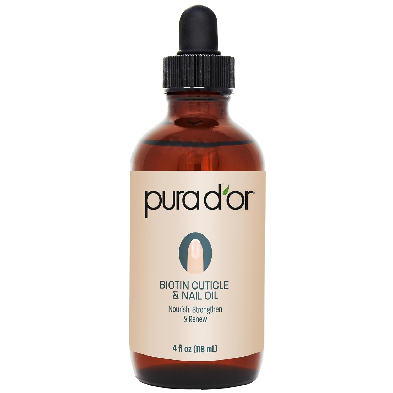 PURA D'OR 4 Oz Nail and Cuticle Oil - Nourishing Treatment with Dropper - Natural Blend Enriched with Biotin, Vitamin E, Milk for Nail Growth, Healthy Nail Beds and Great for Acrylic Nails-Velvo Beauty