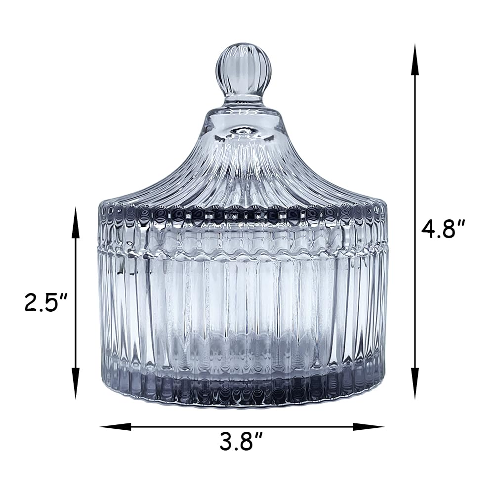 Ultra Soft Powder Puff and Container 3.3" High Density Velvet Dusting Washable Reusable Powder Puff,Body Powder Puff and Glass Jar Holder Loose Powder Box with Puff for Face Makeup(Gray)-Velvo Beauty