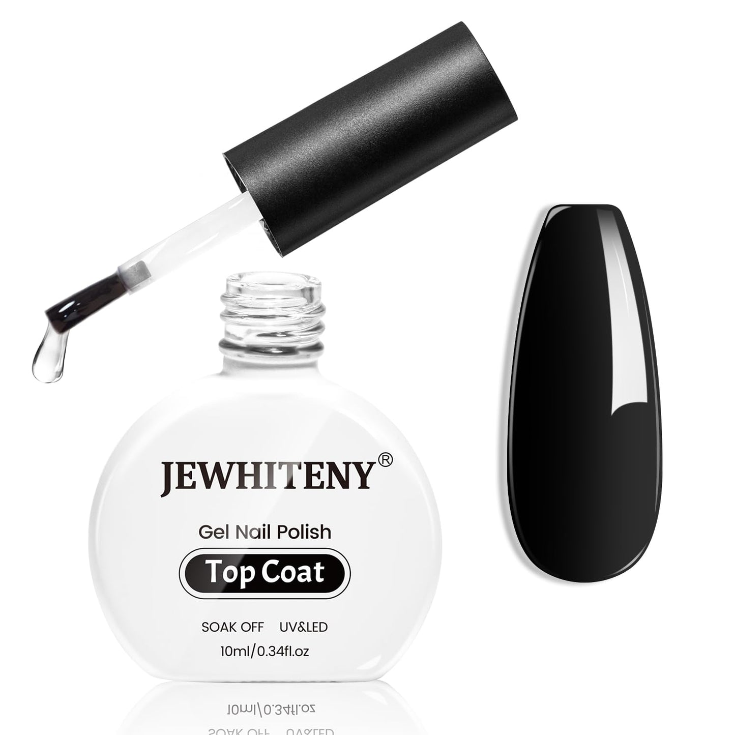 JEWHITENY 10ML Top Coat Nail Polish High Gloss Shine Finish No Wipe No Dip Long Lasting Gel Nail Polish Professional DIY Need U V Lamp Curing-Velvo Beauty