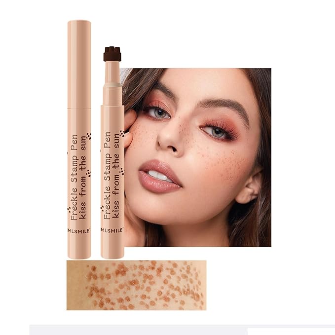 AKARY Stamp Freckle Pen Natural Lifelike Fake Freckles Makeup, Waterproof Long Lasting Quick Dry 5 Comb Corners Natural Like Face Freckle Makeup Pen for Effortless Sunkissed Makeup, 02-Natural Coffee-Velvo Beauty