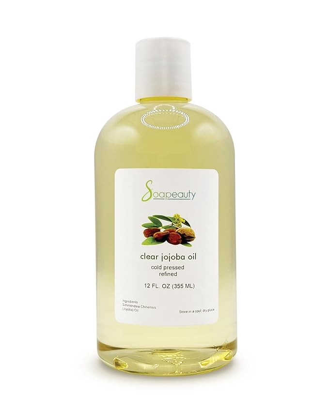 Soapeauty Clear Jojoba Oil | 100% Pure & Natural | Refined, Cold Pressed, Hexane Free | Moisturizing Oil for Skin, Face, Hair & Nails | 12 fl oz-Velvo Beauty