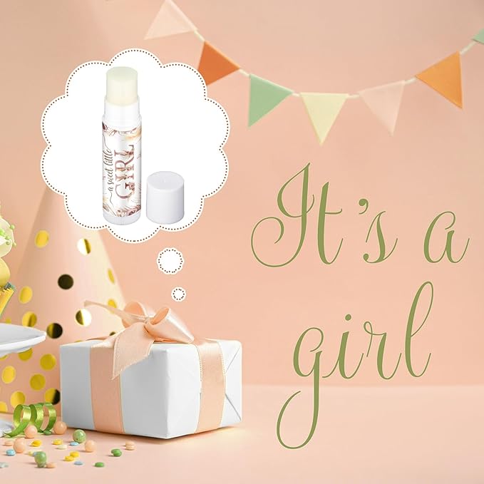 50 Pack Boho Baby Shower Lip Balm Party Supplies Bulk for Girls Guests Boys Baby Shower Gifts Neutral Gender Reveal Favors Prizes Souvenirs Winners Thank You Appreciation Gifts-Velvo Beauty