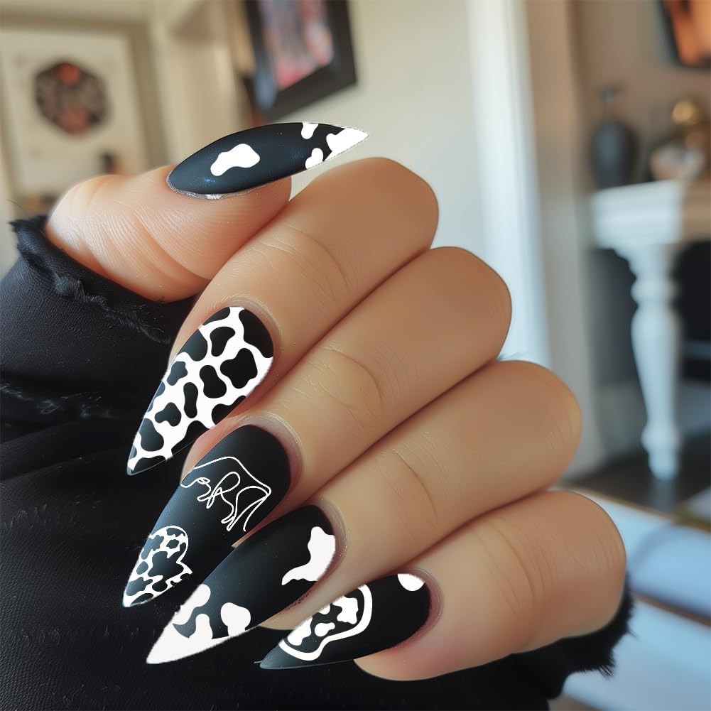 3Pcs Cute Cow Nail Stamping Plate Set Graffiti Spots Animal Heart ShapedStainless Steel Nail Templates Clear Silicone Nails Stamping with Stamper Scraper for Manicure Printing-Velvo Beauty