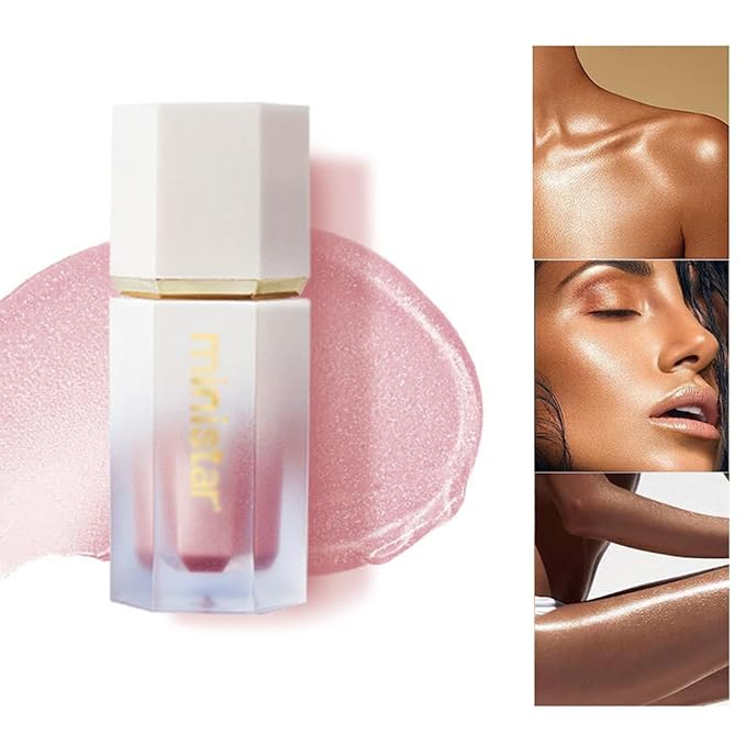 Liquid Highlighter Makeup, Long Lasting Liquid Luminizer for Glowing Skin Waterproof Smooth Glitter Highlight Face Illuminator Cream Contour Stick Body Shimmer Liquid Bronzer(#03 ROSE GOLD)-Velvo Beauty